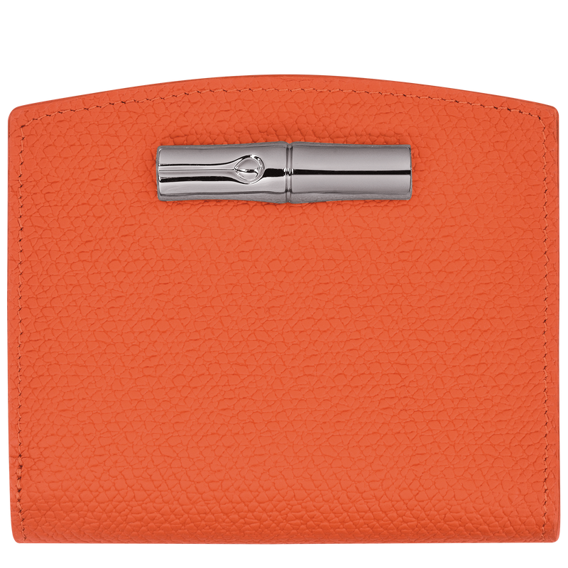 Brieftasche im Kompaktformat Roseau , Leder - Orange  - Ansicht 1 von 4