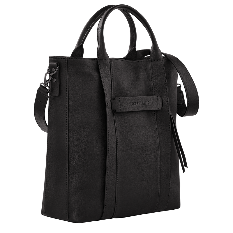 Shopping bag L Longchamp 3D , Pelle - Nero  - View 3 of  5
