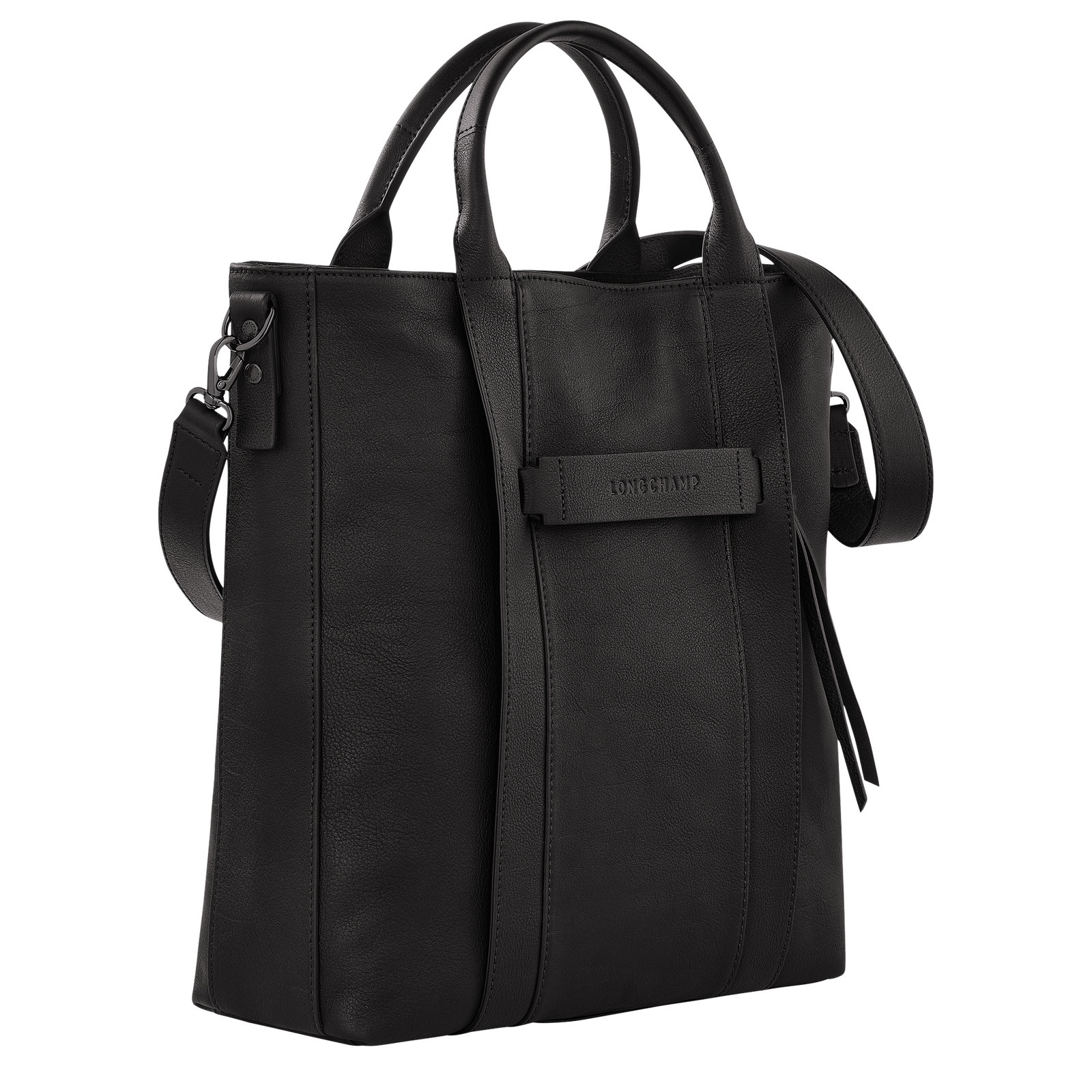Small black 2025 leather tote bag