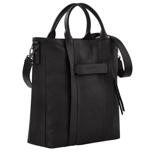 Shopping bag L Longchamp 3D , Pelle - Nero - View 3 of  5