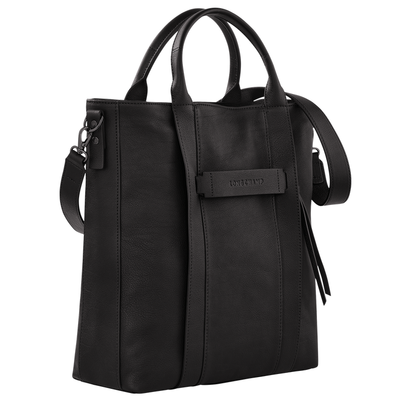 Shopping bag L Longchamp 3D , Pelle - Nero  - View 3 of  5