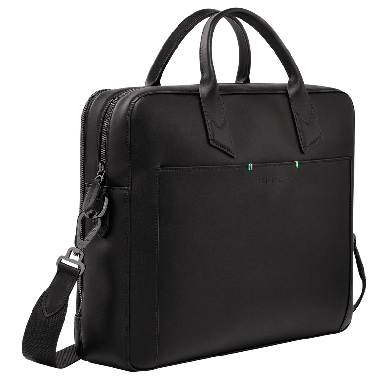 Longchamp sur Seine M Briefcase , Black - Leather  - View 3 of  5