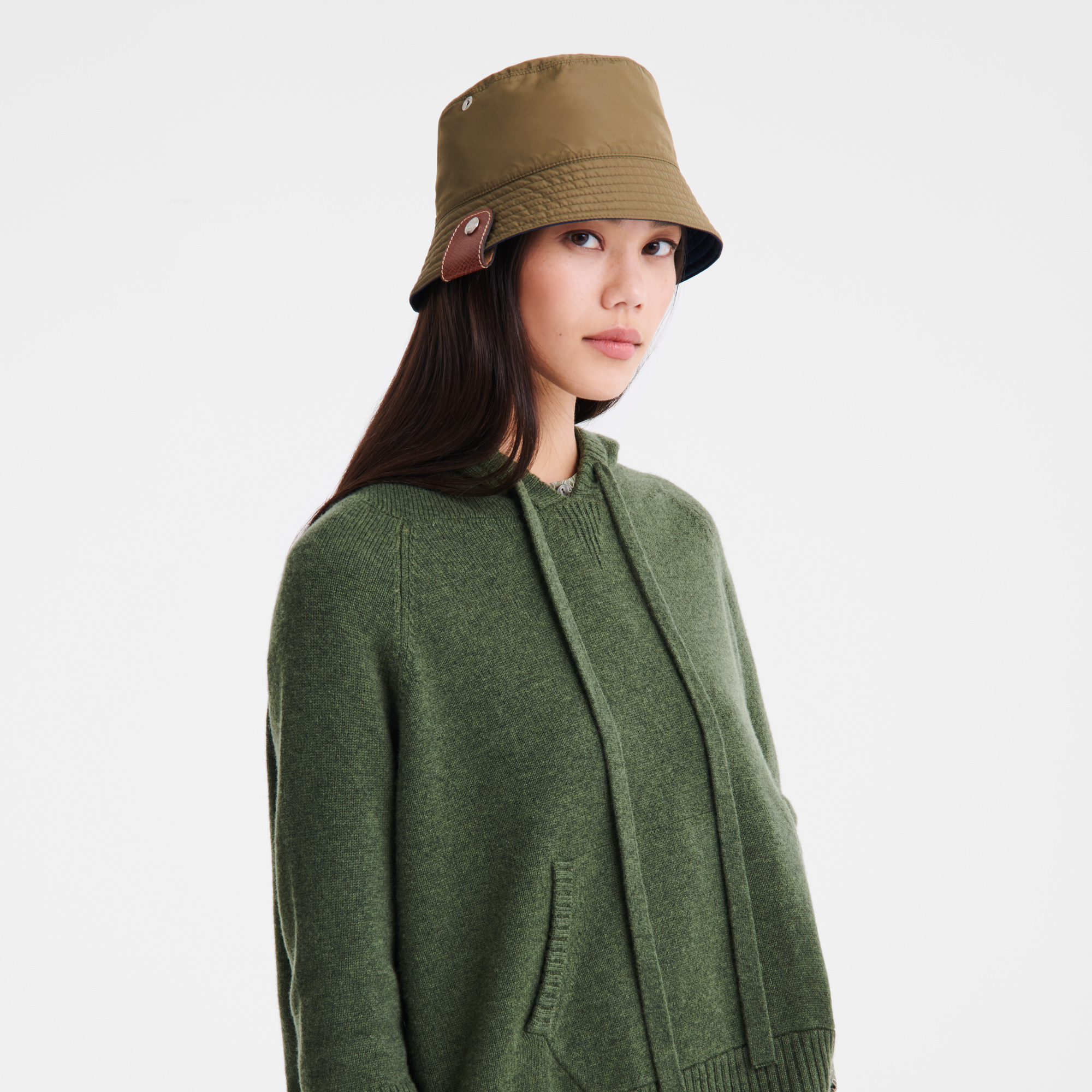 null Chap&eacute;u bucket revers&iacute;vel, Azul-marinho/Alcachofra