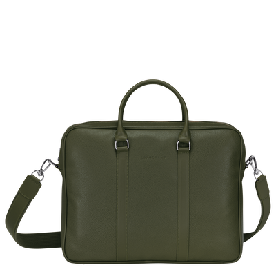 Le Foulonné Briefcase M, Khaki