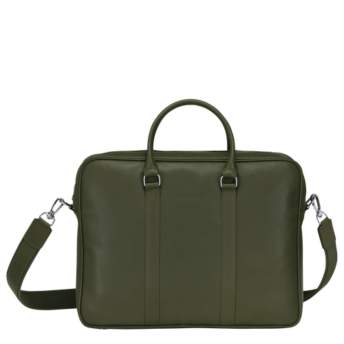 Le Foulonné M Briefcase , Khaki - Leather - View 1 of  4