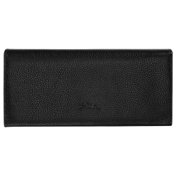 Le Foulonné Long continental wallet , Black - Leather
