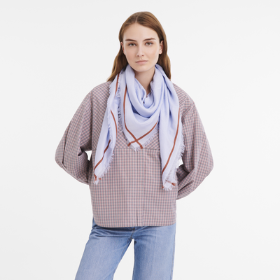 La Médaille Longchamp Shawl, Sky Blue