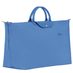 Reisetasche M Le Pliage Green , Recyceltes Canvas - Kornblumenblau
