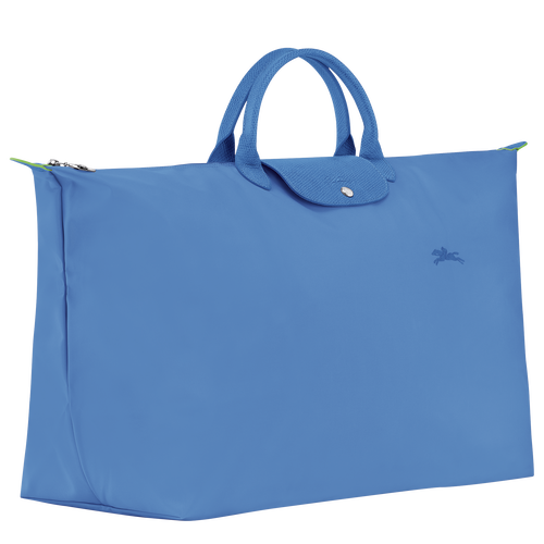 Sac de voyage M Le Pliage Green , Toile recyclée - Bleuet - Vue 3 de 6