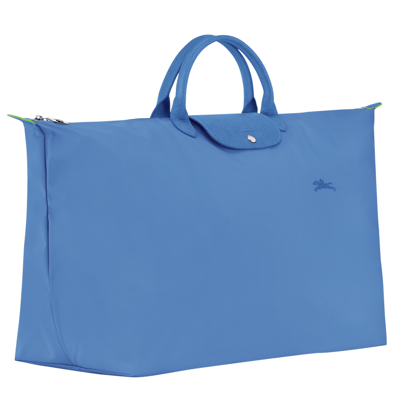 Reisetasche M Le Pliage Green , Recyceltes Canvas - Kornblumenblau  - Ansicht 3 von 6