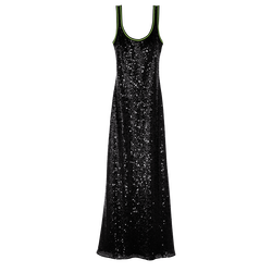 Long dress , Black - Sequin