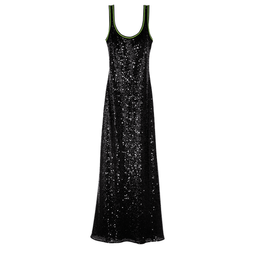 Lange jurk , Zwart - Glitter - Weergave 1 van  5