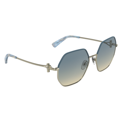 Lunettes de soleil , M&eacute;tal - Dor&eacute;/Bleu