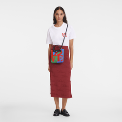 Umhängetasche XS Longchamp x Robert Indiana , Canvas - Rot
