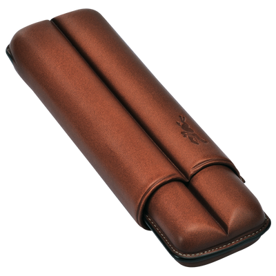 Zigarren-Etui , Leder - Braun