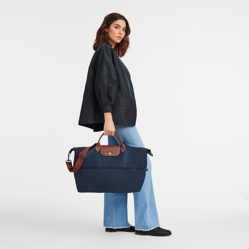 Le Pliage Original Travel bag expandable , Navy - Recycled canvas - View 8 of  8