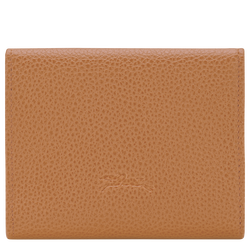 Le Foulonn&eacute; Compact wallet , Pecan - Leather