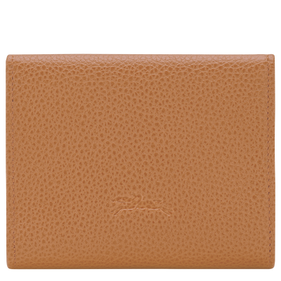 Le Foulonn&eacute; Compact wallet , Pecan - Leather