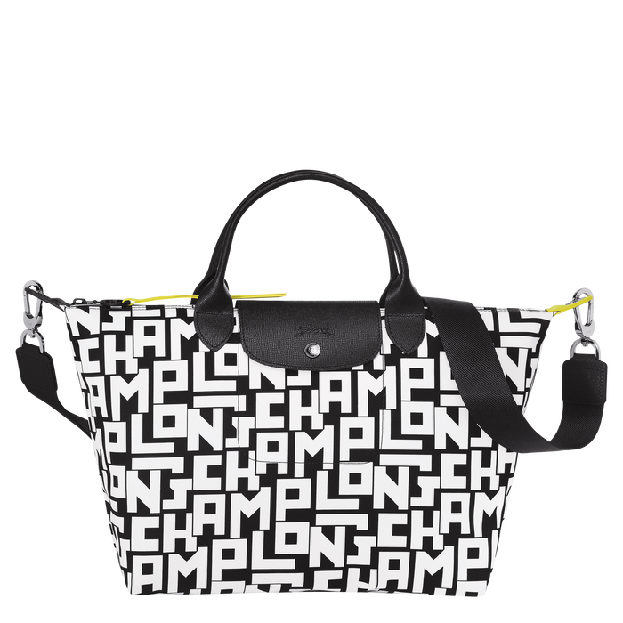 Le Pliage LGP Top handle bag M, Black/White