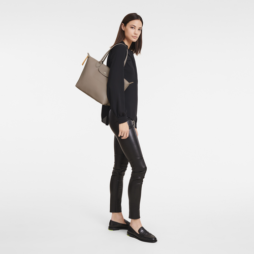 Longchamp Le Pliage City Coated Canvas Tote In Black