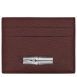 Le Roseau Card holder , Burgundy - Leather