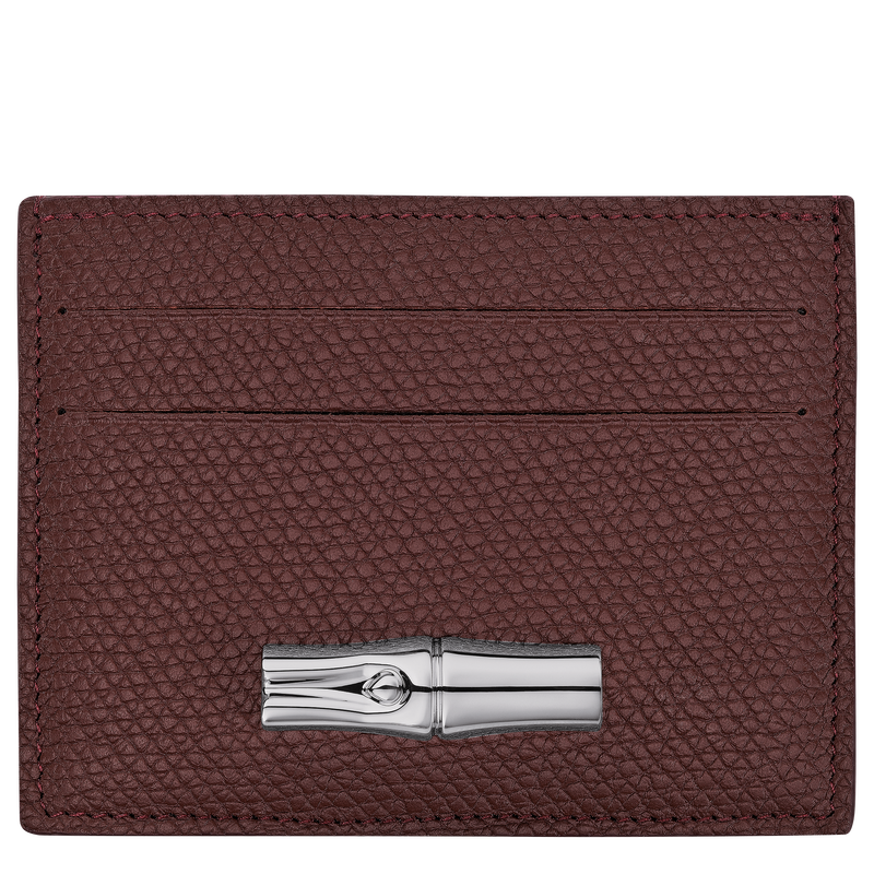 Le Roseau Card holder , Burgundy - Leather  - View 1 of  2
