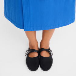 Le Foulonné Ballerinas , Black - Leather