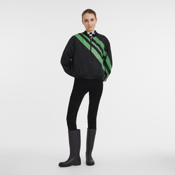 Jacket , Black - Matte satin