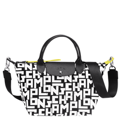Le Pliage LGP Tas met handgreep aan de bovenkant S , Zwart/wit - Canvas