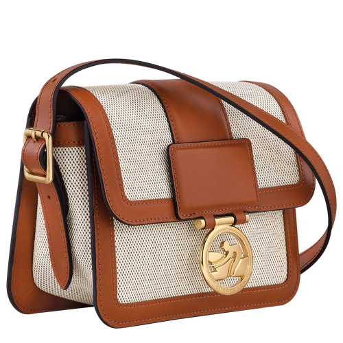 Box-Trot Crossbodytas S , Cognac - Canvas - Weergave 3 van  6