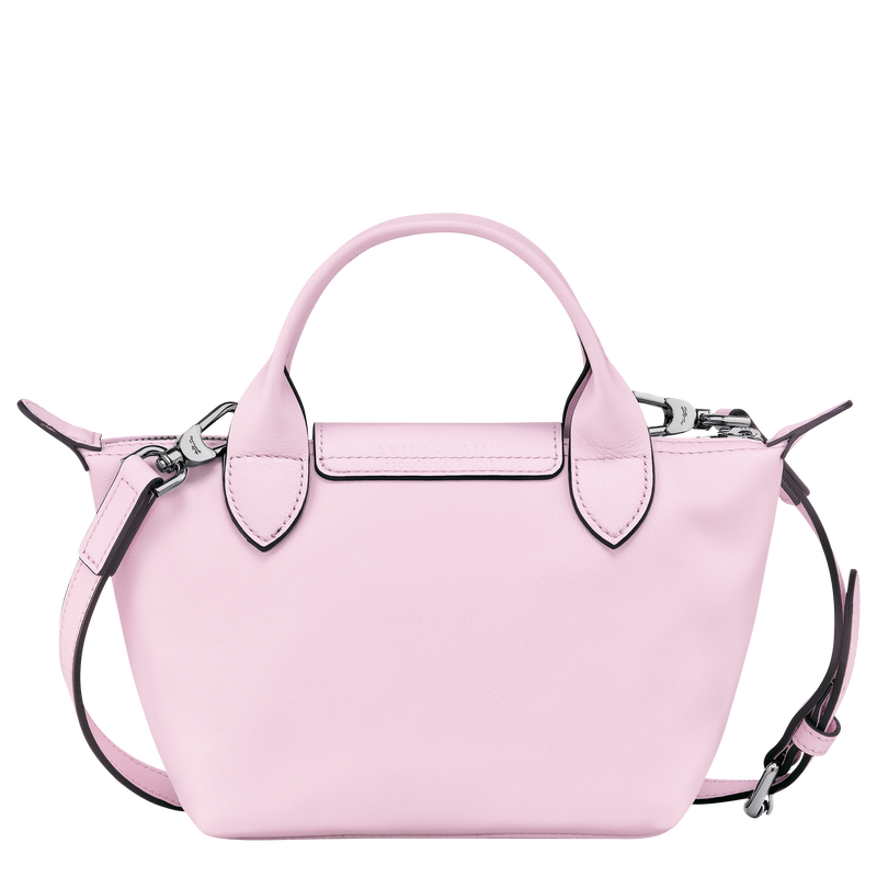 Longchamp Le Pliage Leather Top Handle Crossbody Bag in Pink