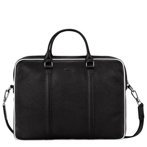 Le Foulonné Briefcase XS, Black/White