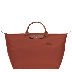 Le Pliage Green L Travel bag , Chestnut - Recycled canvas