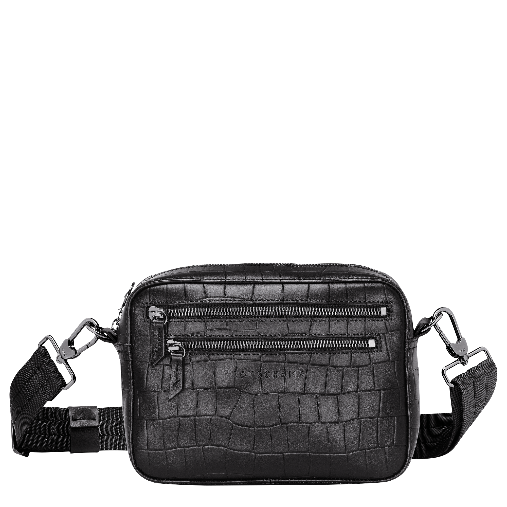Sac longchamp croco noir