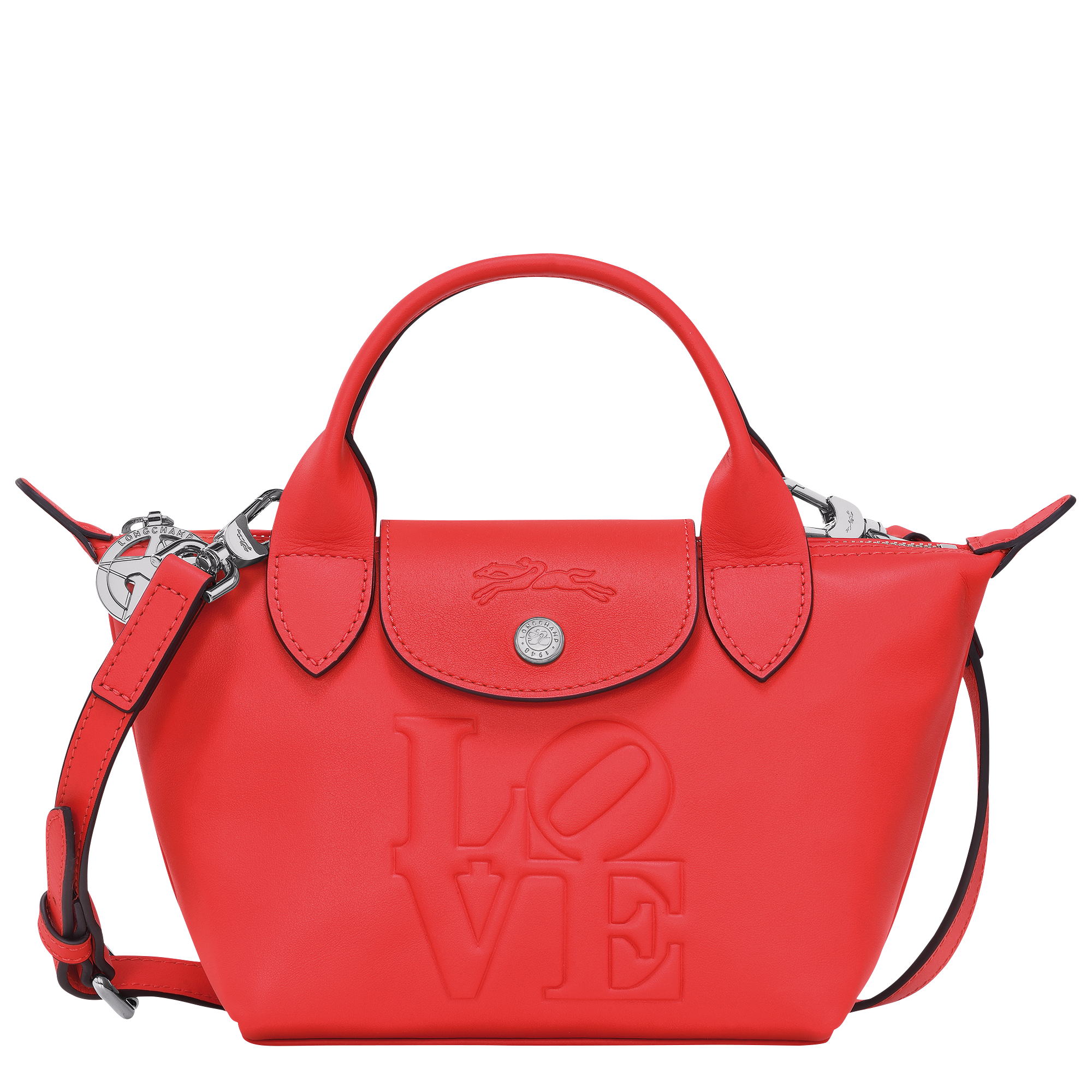 Longchamp x Robert Indiana Handbag XS, Red