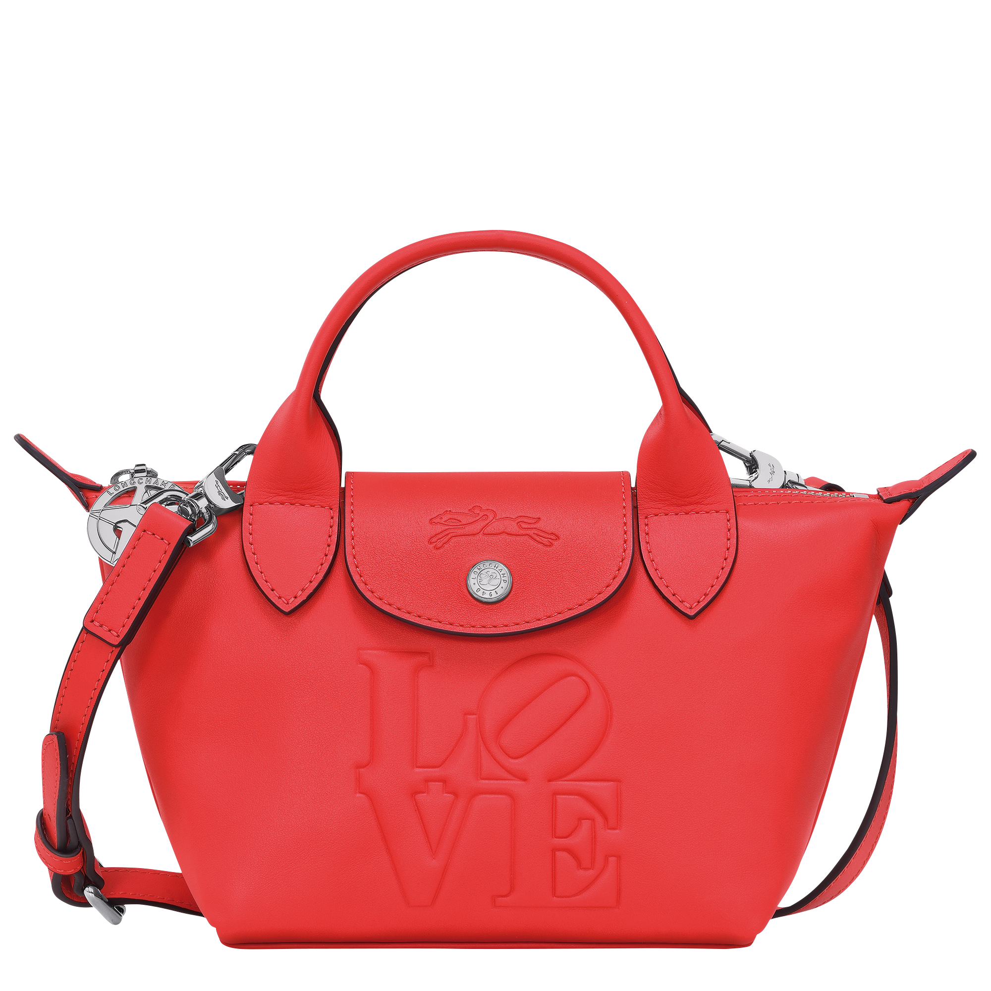 Longchamp x Robert Indiana Handbag XS, Red