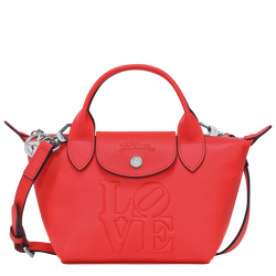 Handtasche XS Longchamp x Robert Indiana , Leder - Rot