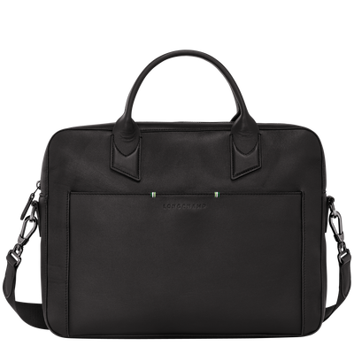 Longchamp sur Seine Briefcase , Black - Leather