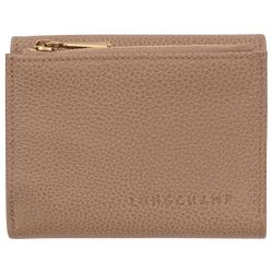 Le Foulonné Compact wallet , Biscuit - Leather