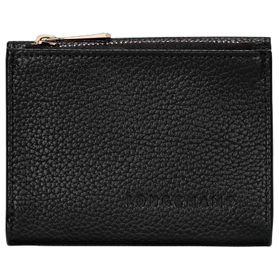 Portefeuille compact Le Foulonn&eacute; , Cuir - Noir