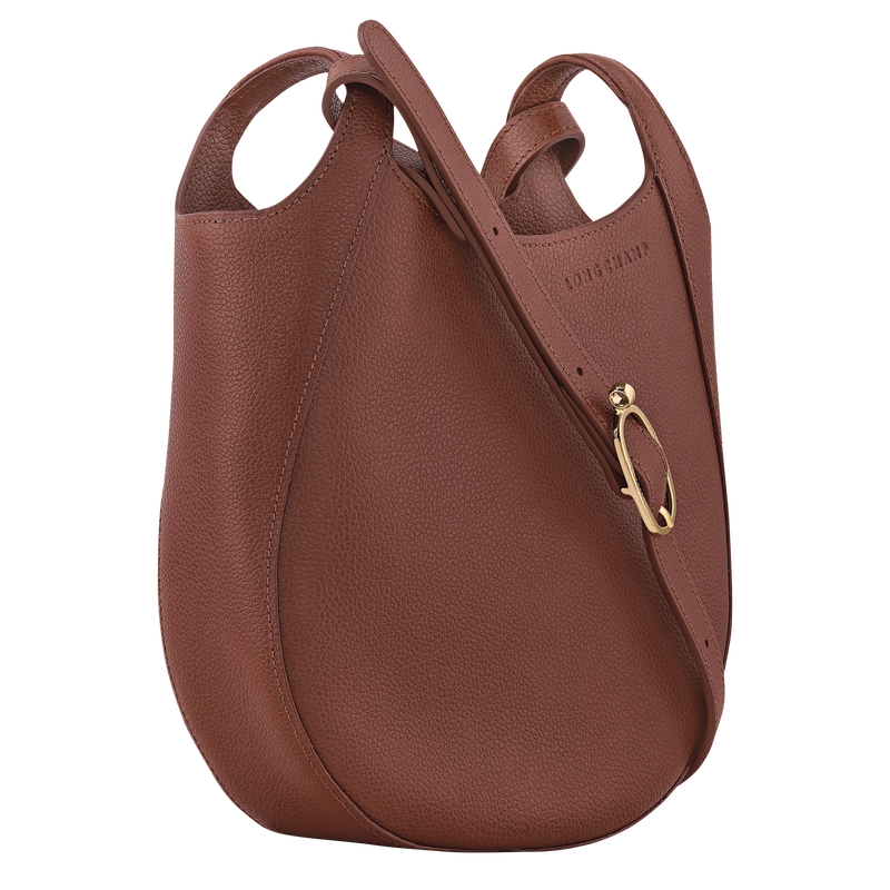 Borsa a tracolla S Le Foulonn&eacute; , Pelle - Caffe  - View 3 of  6