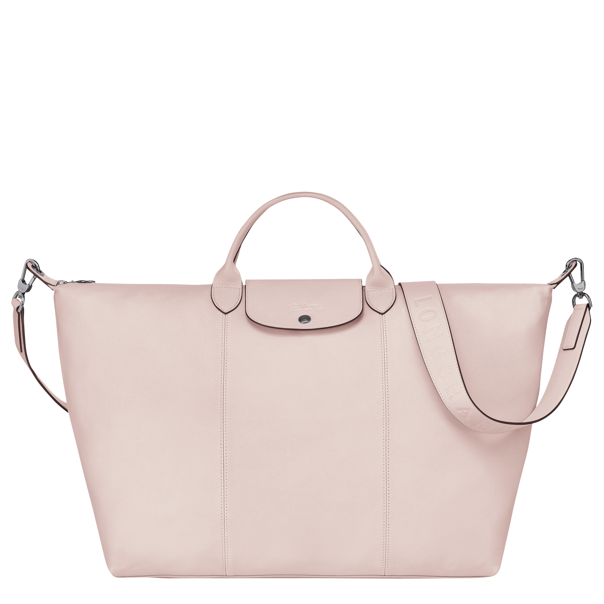 Travel bag L Le Pliage Cuir Pale pink 