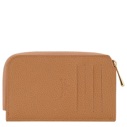 Le Foulonn&eacute; Card holder , Pecan - Leather