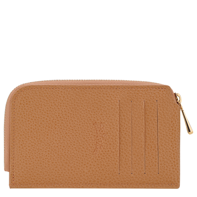 Le Foulonn&eacute; Card holder , Pecan - Leather