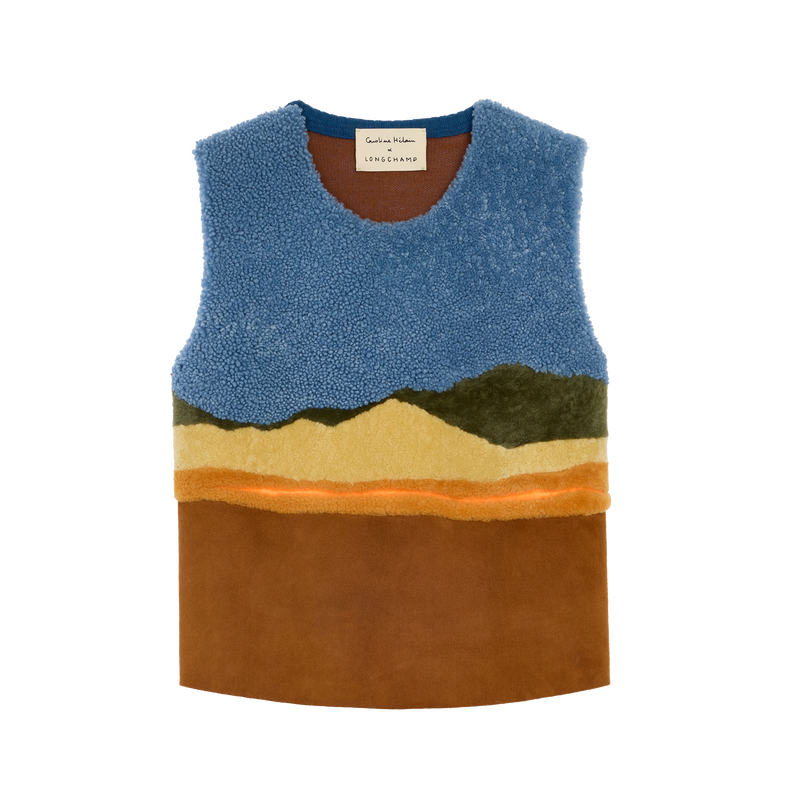 Top Caroline H&eacute;lain x Longchamp , Cuir - Cognac  - Vue 1 de 8