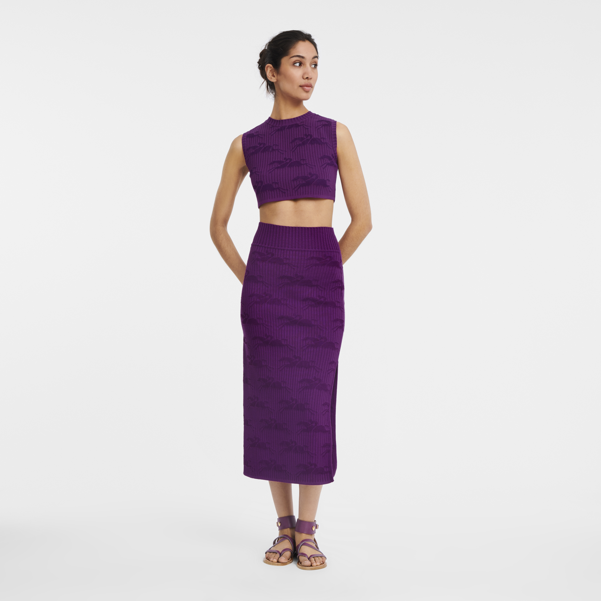 Midi skirt, Plum - View 2 of
        3 - zoom in null Midi skirt, Plum