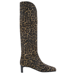 La Cavalière Heel boots , Khaki - Leather
