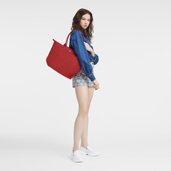 Le Pliage Green L Tote bag , Tomato - Recycled canvas