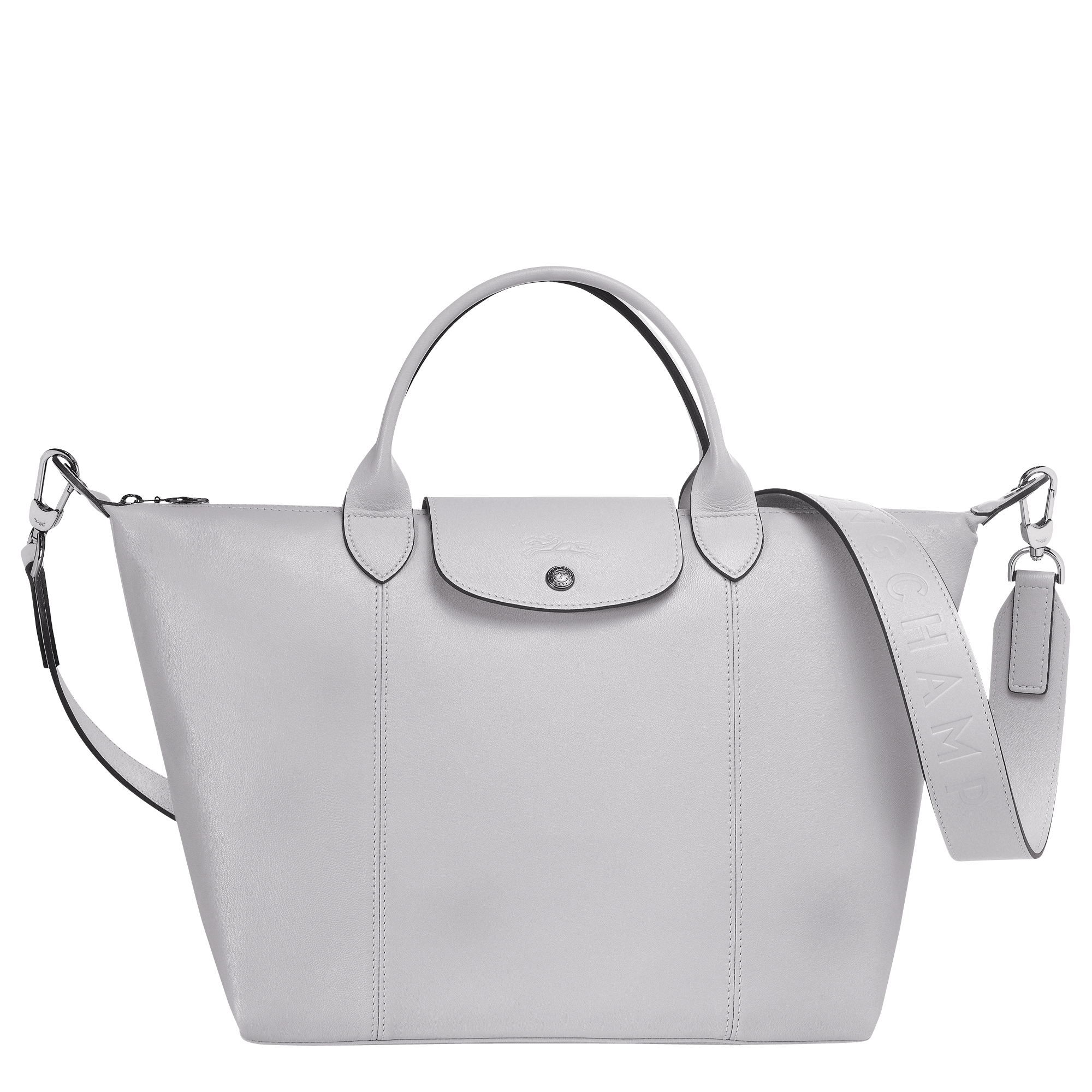 Top handle bag M Le Pliage Cuir Grey 
