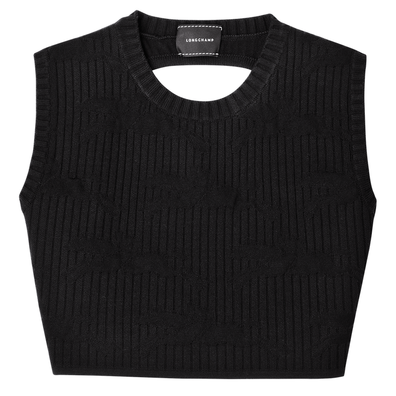 Sleeveless top , Black - Knit  - View 1 of 3